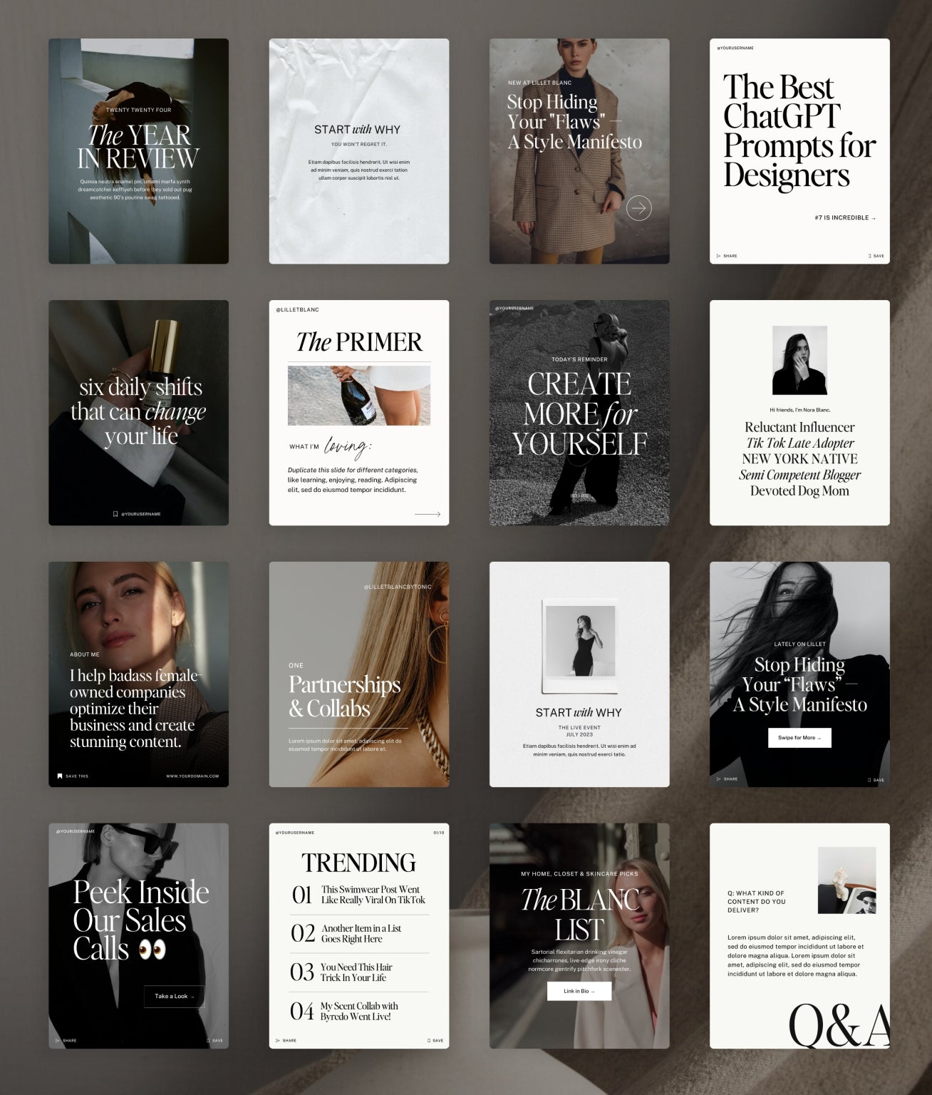 Lillet Blanc Social Media Canva Templates